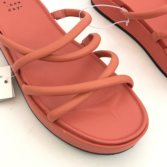 A NEW DAY Platform Heel Sandals Dory Strappy Sandals Orange Women’s Size 7 - Picture 5 of 16